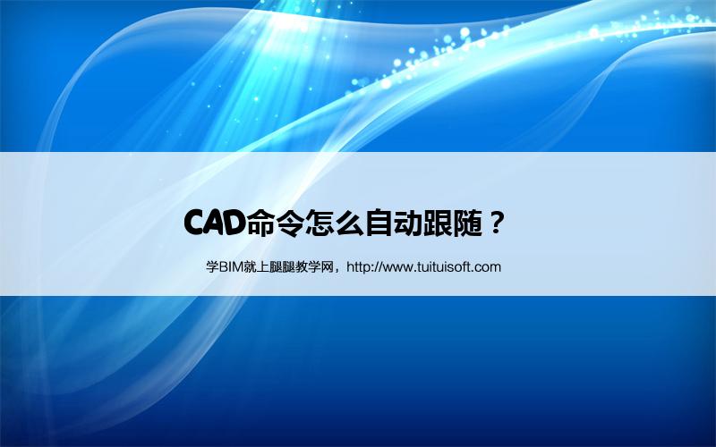 CAD命令怎么自动跟随? 腿腿教学网-CAD命令怎么自动跟随?