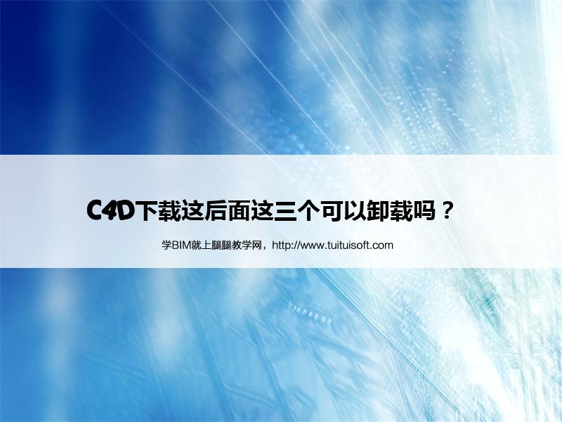 C4D下载这后面这三个可以卸载吗? 腿腿教学网-C4D下载这后面这三个可以卸载吗?