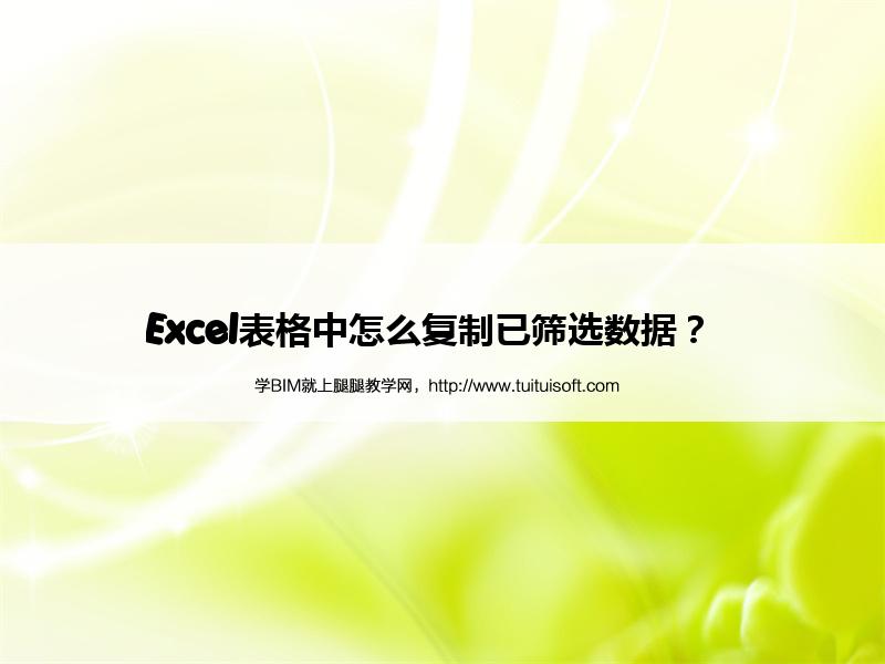 Excel表格中怎么复制已筛选数据? 腿腿教学网-Excel表格中怎么复制已筛选数据?