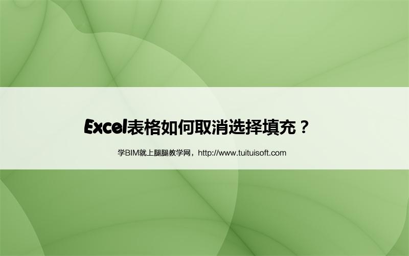 Excel表格如何取消选择填充? 腿腿教学网-Excel表格如何取消选择填充?
