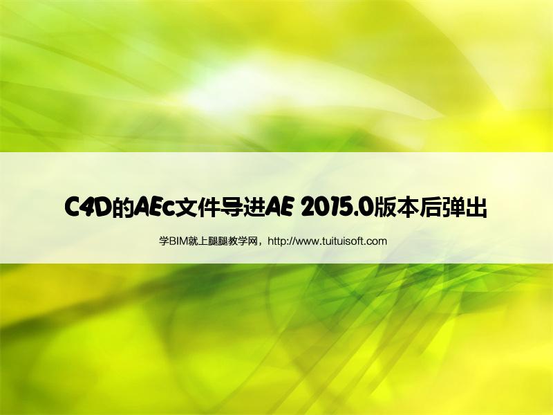 C4D的AEc文件导进AE 2015.0版本后弹出 腿腿教学网-C4D的AEc文件导进AE 2015.0版本后弹出