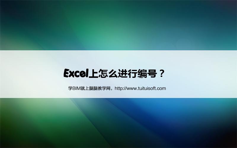 Excel上怎么进行编号? 腿腿教学网-Excel上怎么进行编号?